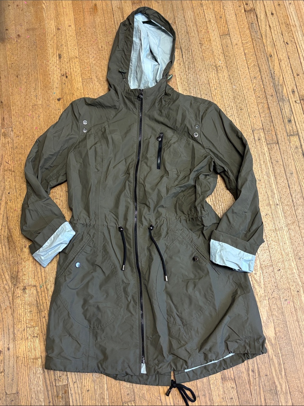 Laundry By Shelli Segal Olive Hooded Utility Anorak Jacket